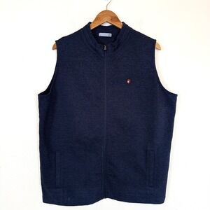 Tasc Performance Mens XL Full Zip Vest XL Heathered Blue Athletic Bamboo Logo